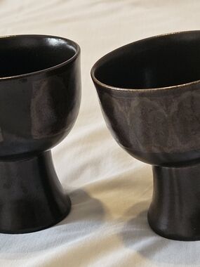 Royal Doulton Marbella Stoneware Bowl - Black and Cream Marking- Set Of Two